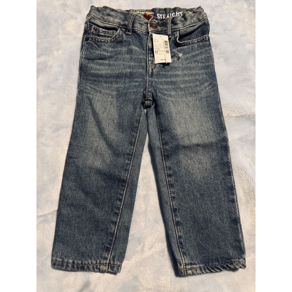 Childrens Place Straight Leg Jeans Carbon Wash Denim Blue 2T 2075866